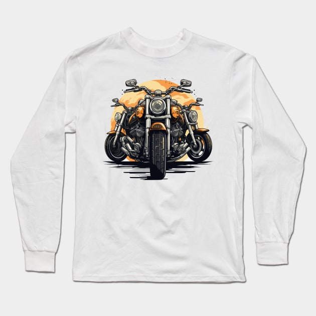 Dirt Bike Illustration Long Sleeve T-Shirt by Mako Design 